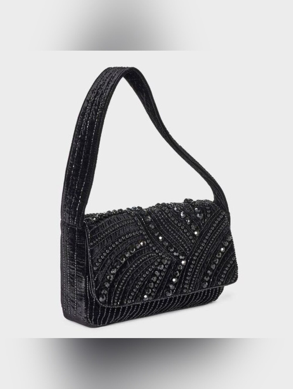a new day Black Velvet Beaded Shoulder Bag - Picture 3 of 4